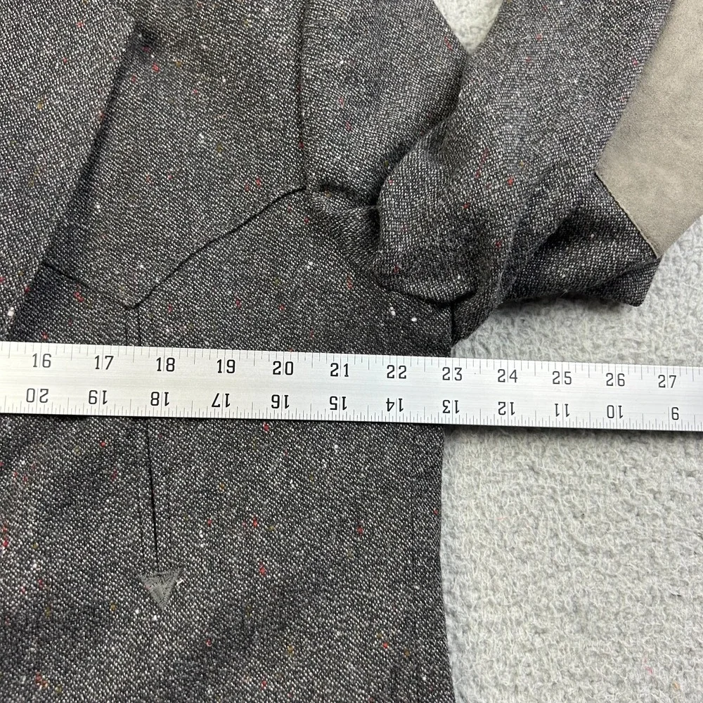 Circle S Mens Blazer Sport Coat Jacket Gray Flecked Elbow Patches USA Made 46R